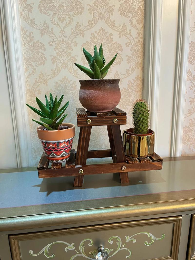 实木桌面小花架 生活明朗，万物可爱