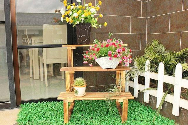 DIY木质花架，抓住三点家更生动
